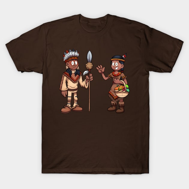 Native American Man And Woman T-Shirt by TheMaskedTooner